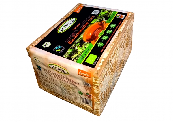 1 KG MILANA Fairtrade Ceylon Demeter ORGANIC Loose BLACK TEA OP1 Orange Pekoe 1 packed into handwoven baskets - with 55 percent benefits support - The Tea, ... that tastes like Love. Fairly and sustainably manufactured.